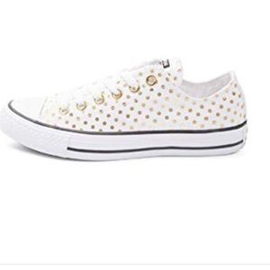 converse gold polka dot